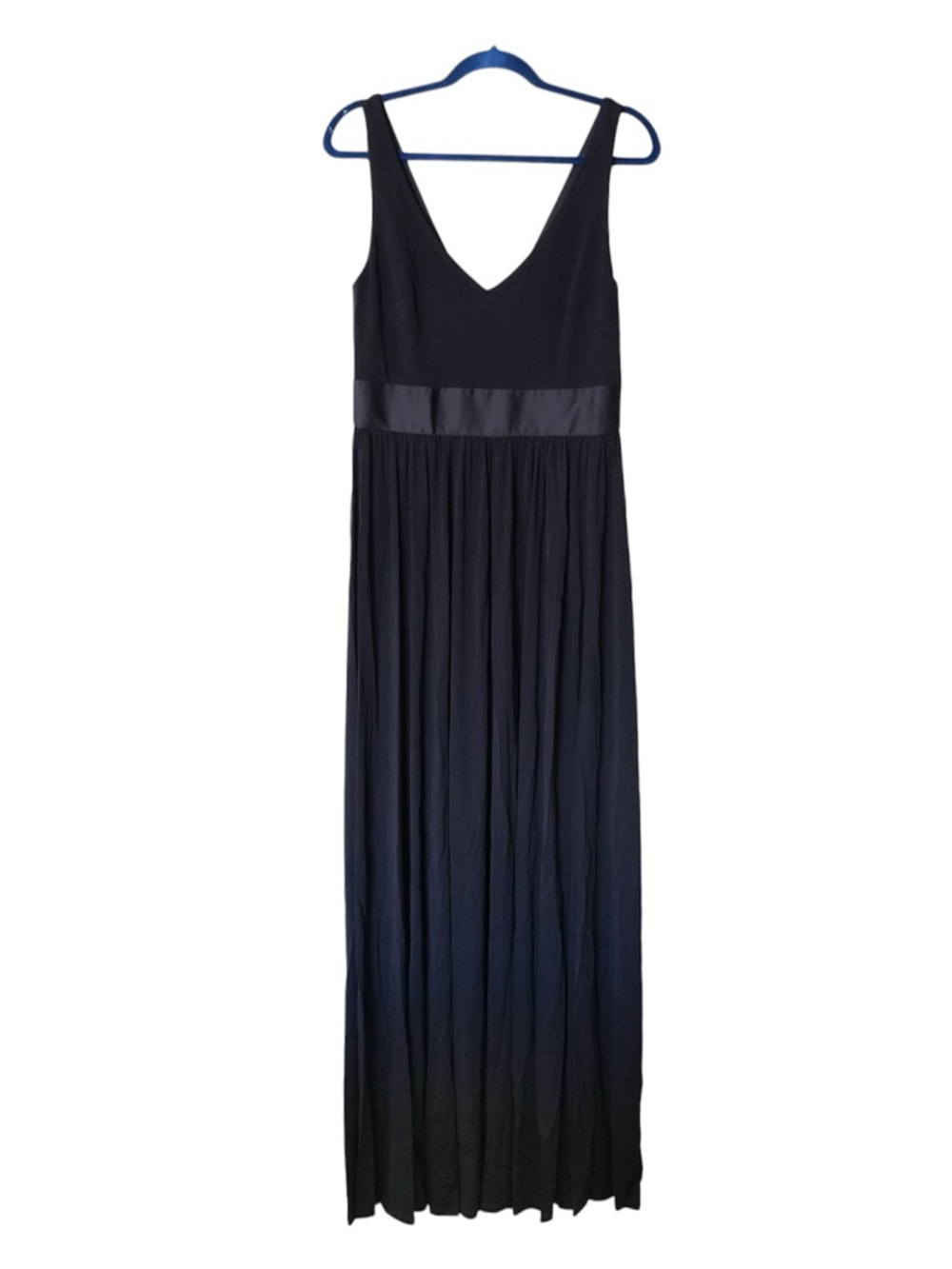 NWT Vera Wang Jersey Gown V Neck Side Slit Black Dress